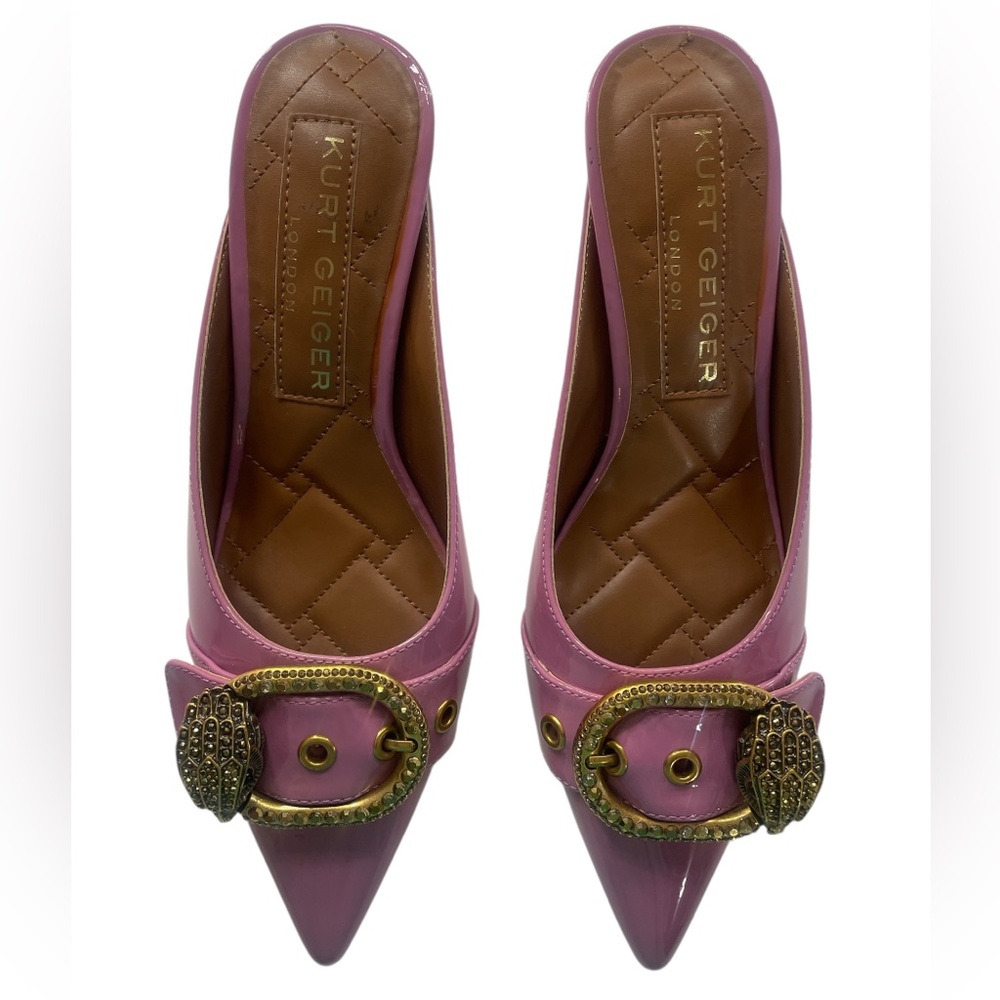 Kurt Geiger Mauve Pink kitten Heels,Embellished crystal buckle,7 - Picture 8 of 8